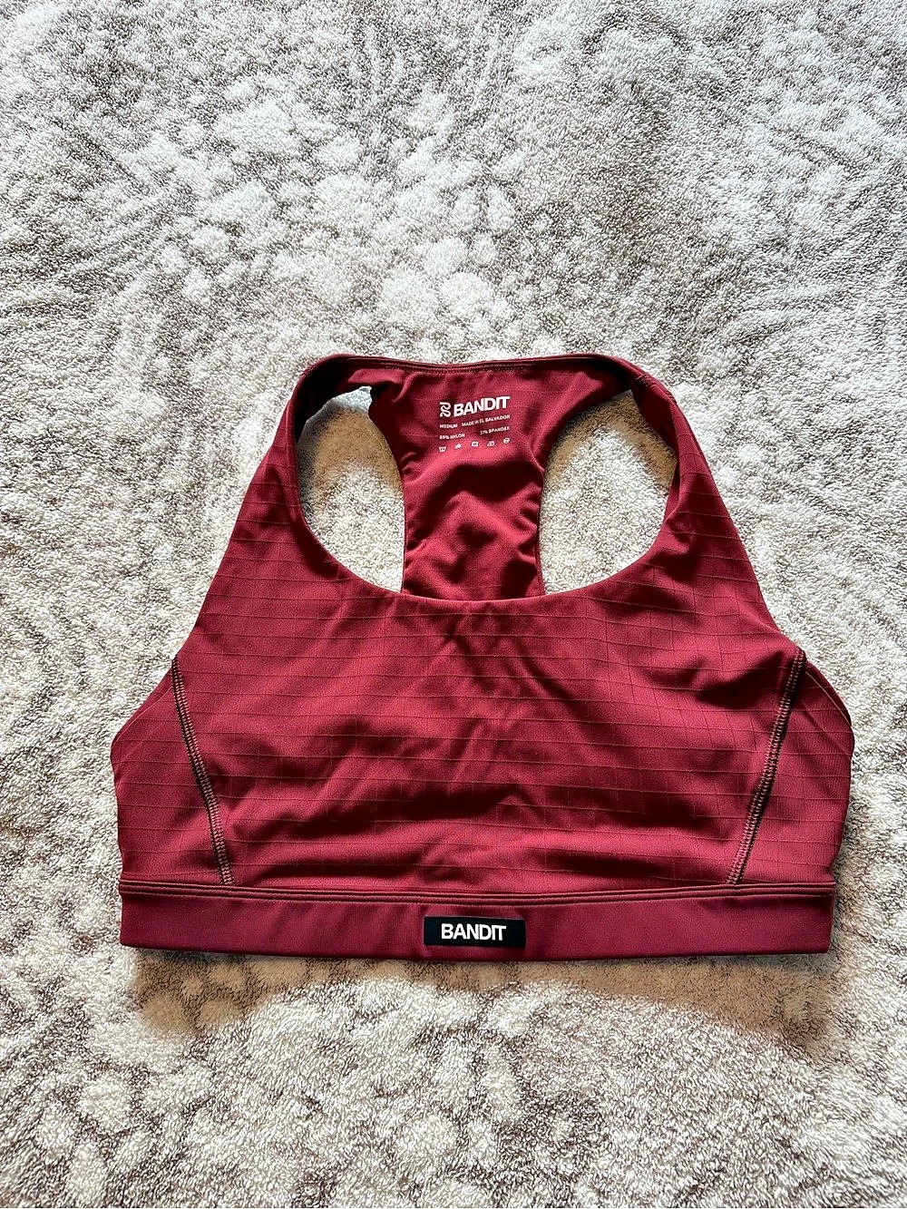 Bandit Racerback Sports Bra in Burgundy Like New
